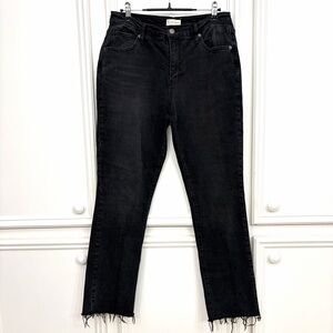 Oliver Logan Jeans Womens Size 28 Crosby Black Denim Raw Hem RN# 148766 EUC